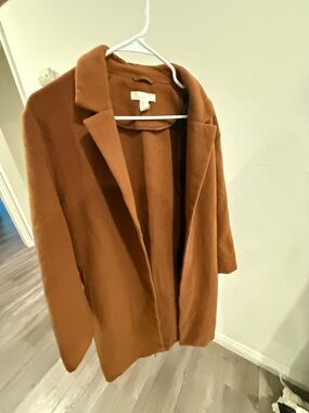 H&M Women's Open Front Trench Coat - Rust Brown